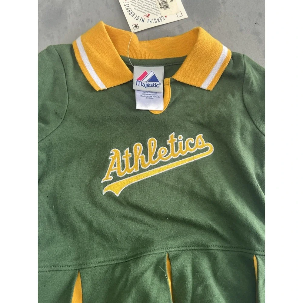 New‎ MLB Majestic Athletics Baby Cheerleader Outfit Green 18 Months